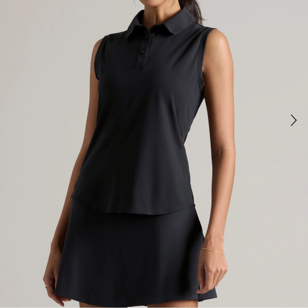 Rhône Course to Court sleeveless polo black size large